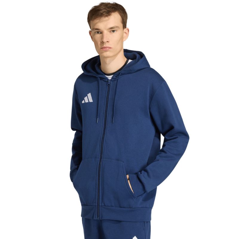 Felpa con cappuccio full zip adidas Entrada 26 da uomo blu navy KF5946