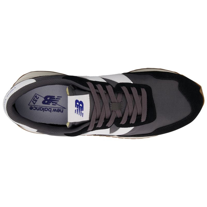 New Balance men's sneakers, suede leather lifestyle sports shoes, black (MS237GA)