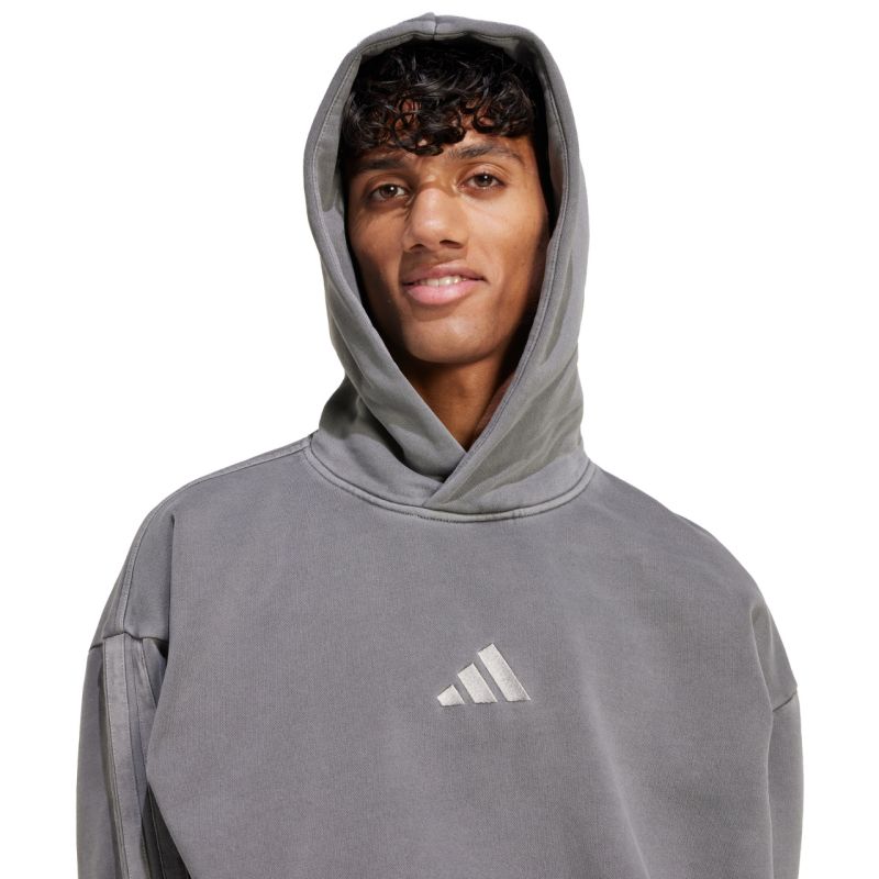 Men's adidas ALL SZN Fleece Washed Hoodie gray JL6539