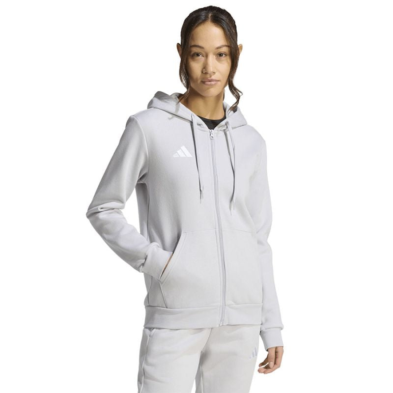 Women's adidas Entrada 26 Full Zip Hoodie Gray KF5936