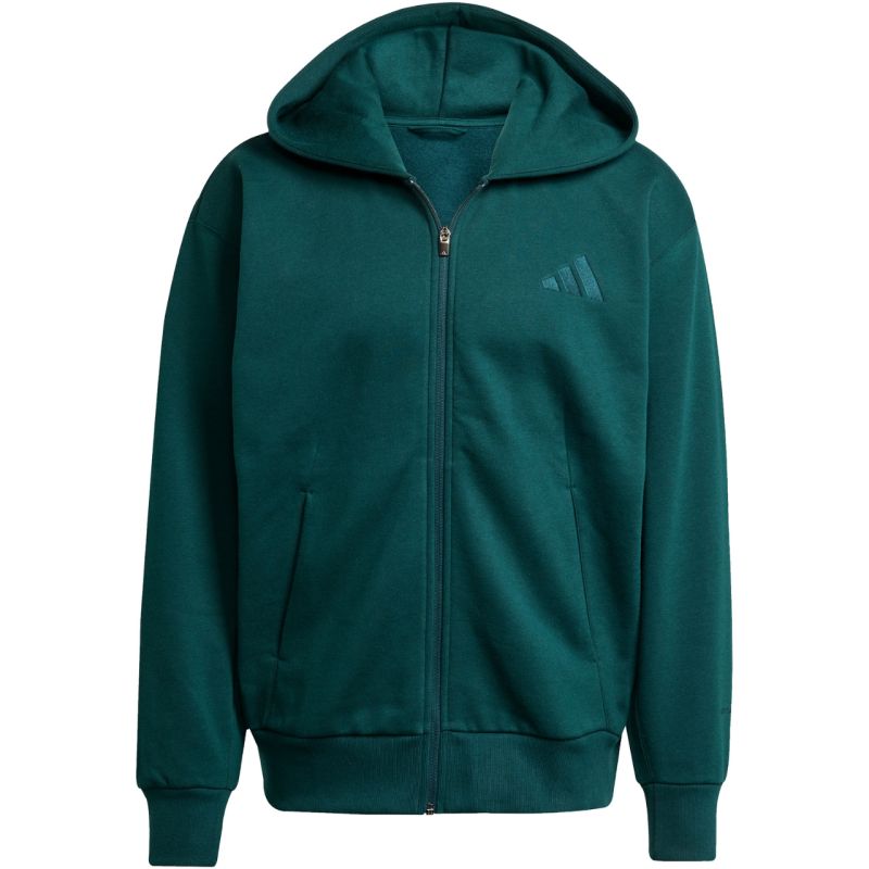 Men's adidas ALL SZN Fleece Full-Zip Sweatshirt Green JX5101