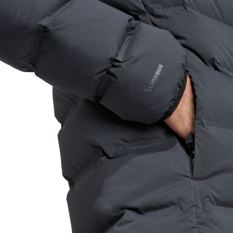 Men's adidas Helionic Climawarm Stretch Hooded Down Jacket Black JN2114