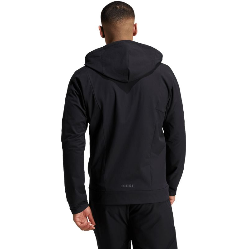 Felpa da uomo adidas Designed for Training COLD.RDY Full-Zip nera IN5607
