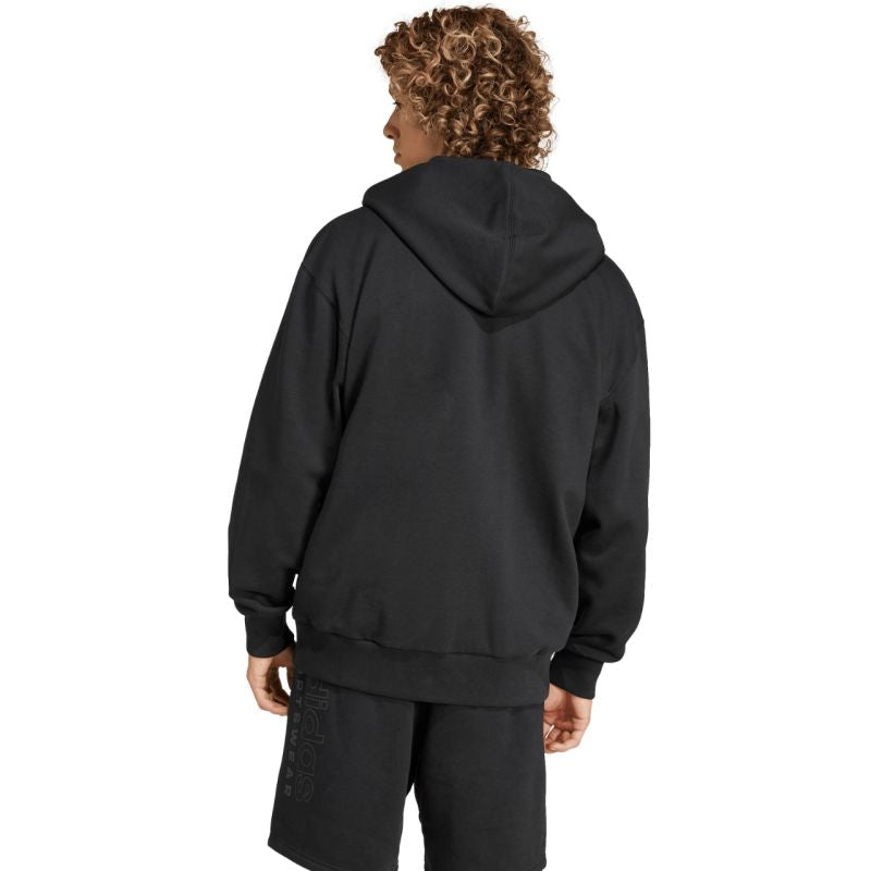 Felpa con cappuccio a cerniera intera da uomo adidas All Szn Fleece Nero IX1249