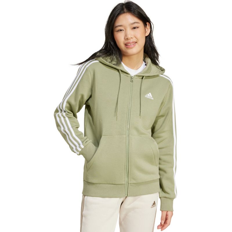 Felpa in Pile con Cerniera Intera a 3 Strisce adidas Essentials W JP2352