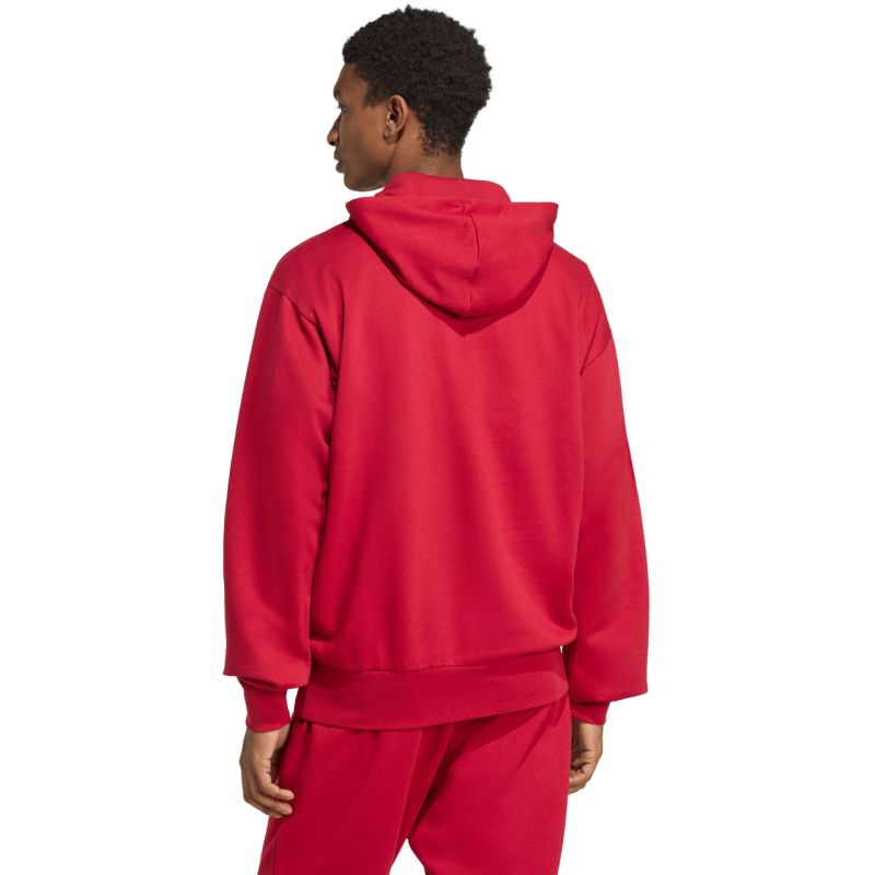 Felpa con cappuccio adidas Essentials Feelcozy da uomo rossa KC0907