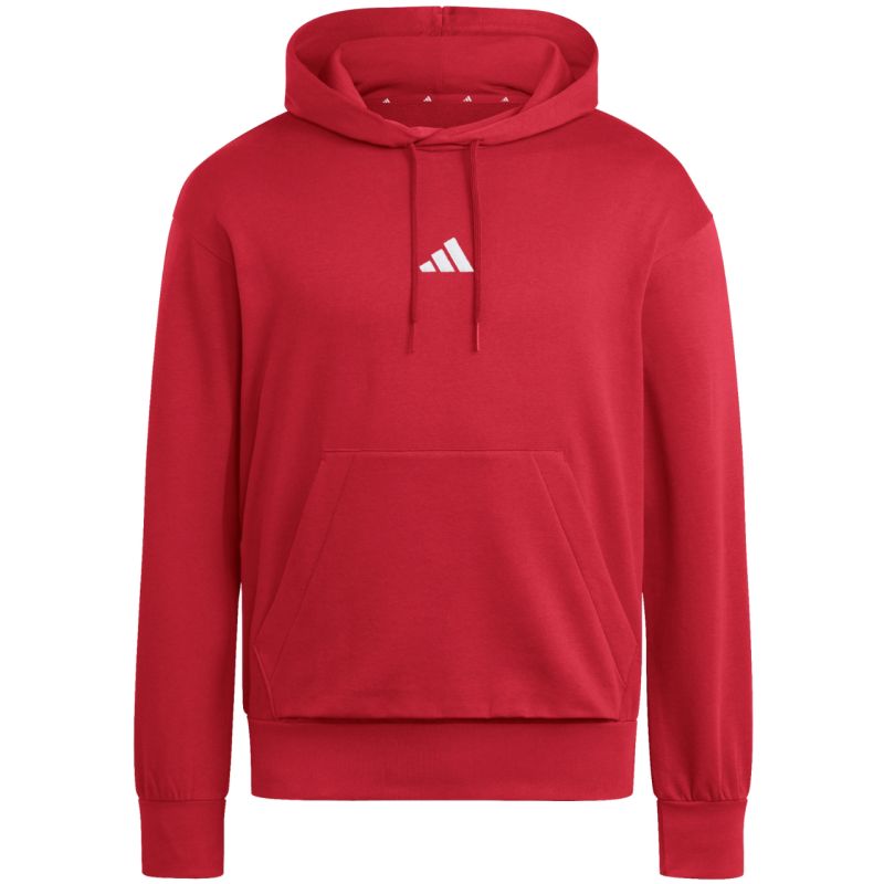 Felpa con cappuccio adidas Essentials Feelcozy da uomo rossa KC0907