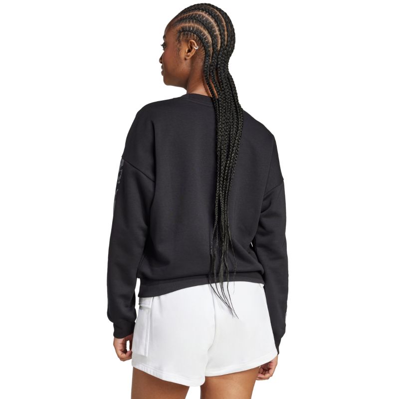 Women's adidas Animal Print 3-Stripes French Terry Sweatshirt Black JM1835