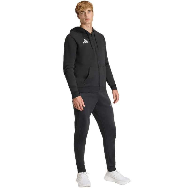 Felpa con cappuccio full zip adidas Entrada 26 da uomo nera KF5945