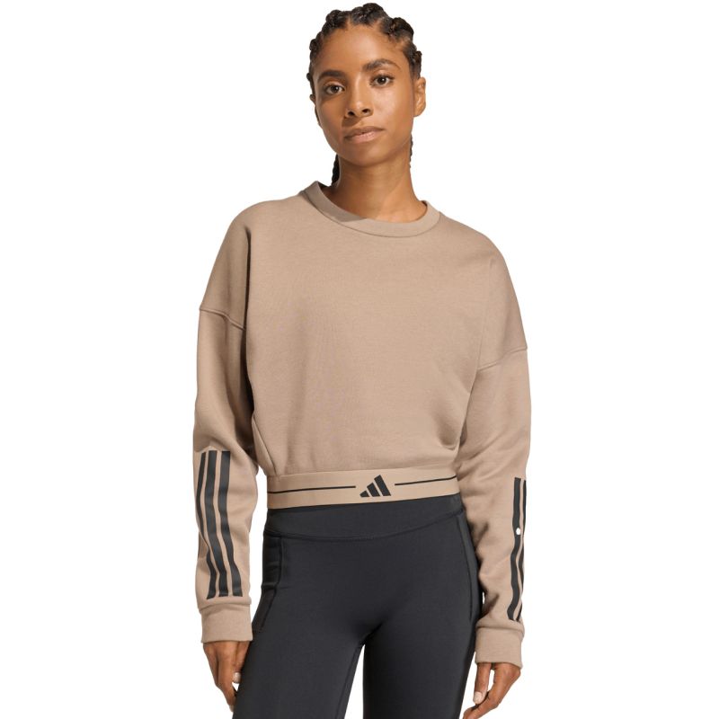 Felpa adidas Hyperglam da donna beige KQ5197