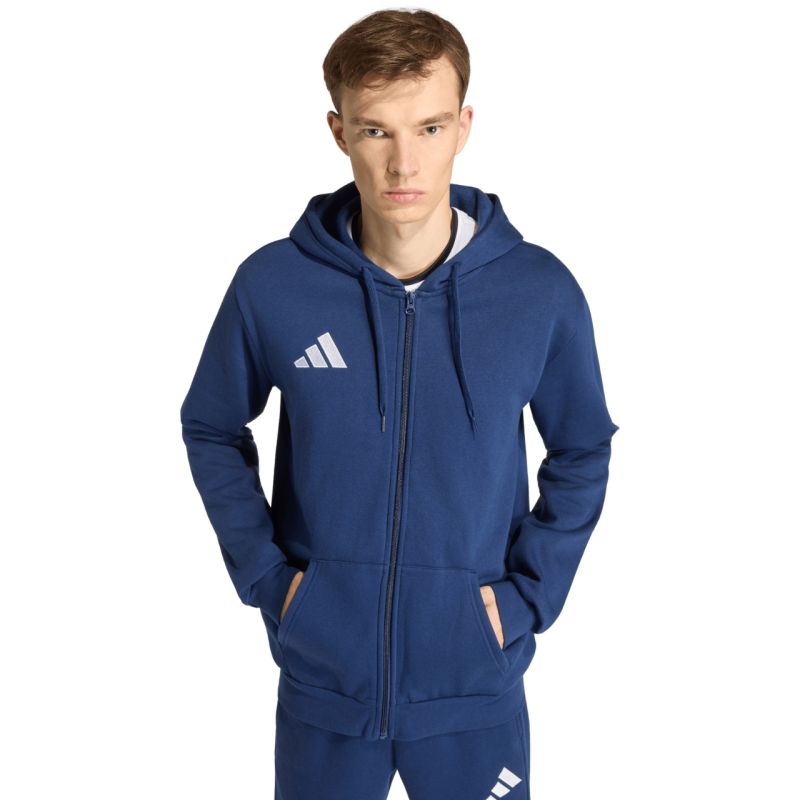 Felpa con cappuccio full zip adidas Entrada 26 da uomo blu navy KF5946