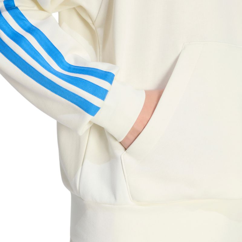 Felpa con cappuccio in spugna francese 3 Strisce adidas Essentials da uomo crema KD4901