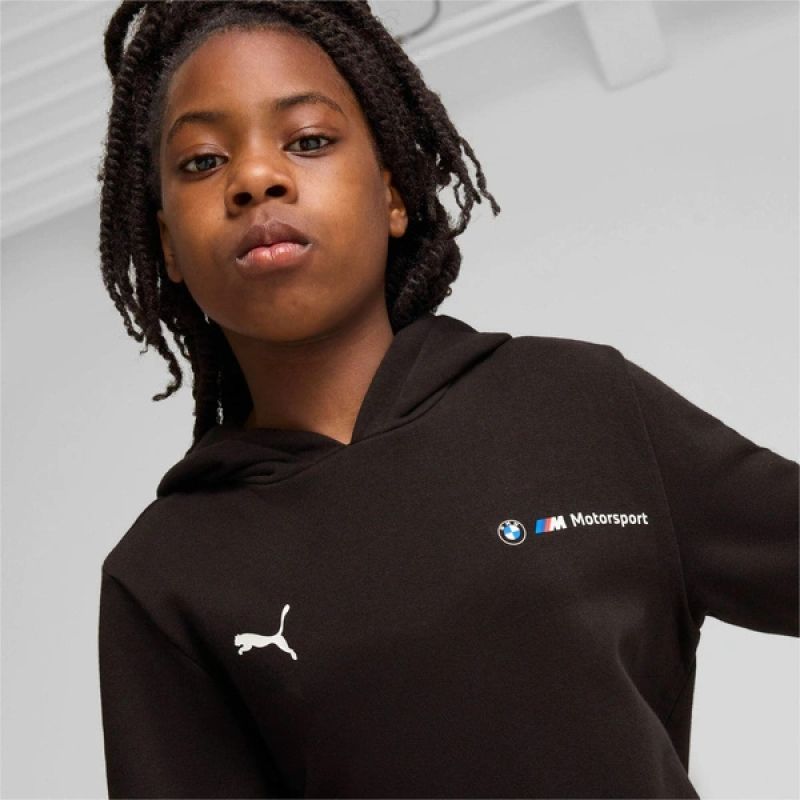 Puma BMW MMS Felpa con Cappuccio a Canguro per Bambini Nera