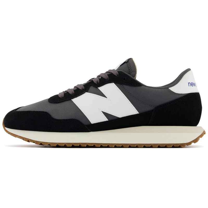 New Balance men's sneakers, suede leather lifestyle sports shoes, black (MS237GA)