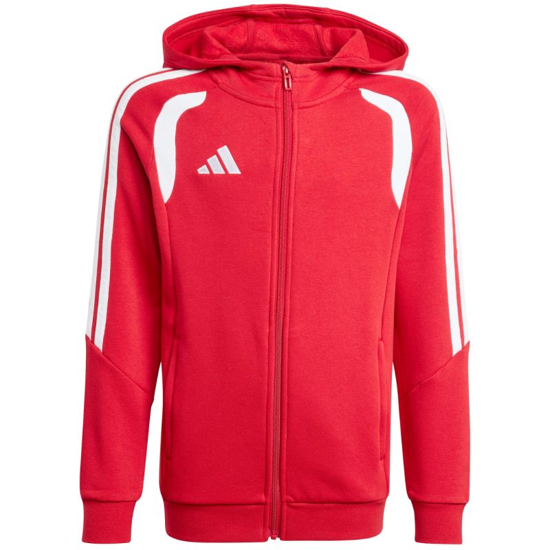 adidas Felpa Tiro 26 League con Cappuccio e Zip Integrale per Bambini Rosso KF9101
