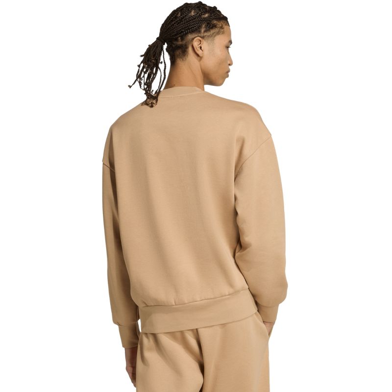 Men's adidas Essentials Loose Fit 3 Bar Logo Beige Sweatshirt JX5668