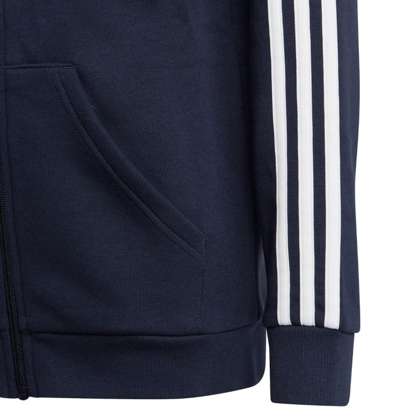 adidas Essentials 3 strisce felpa con cappuccio in pile e full zip da ragazzo IC0600