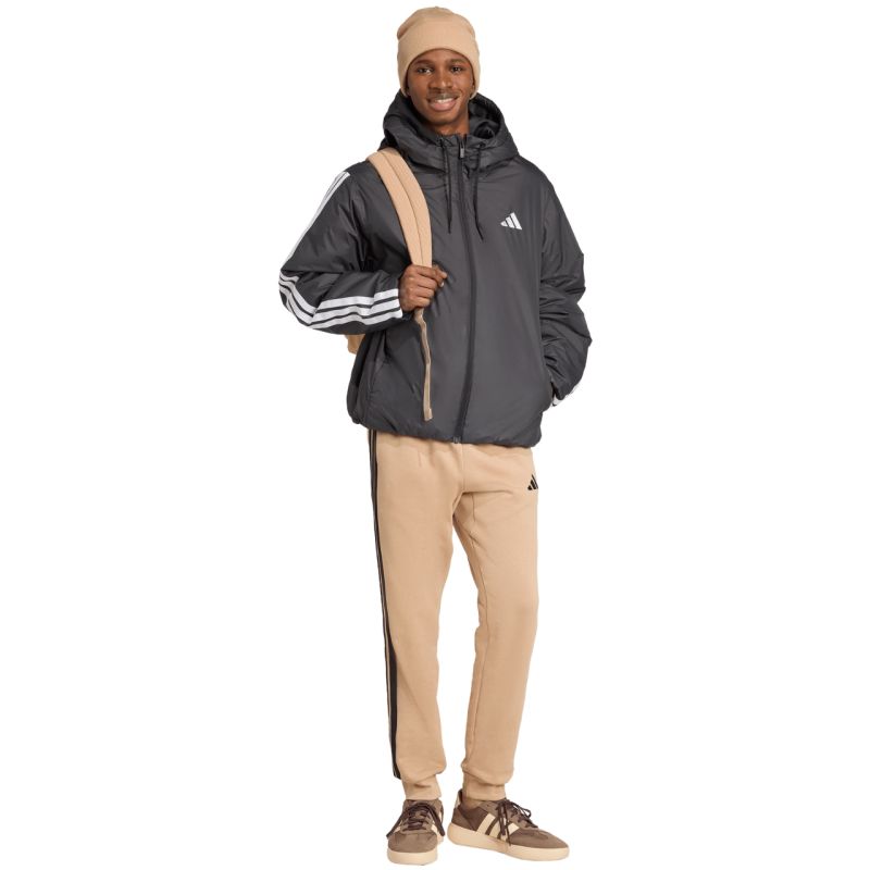 Men's adidas Essentials Climawarm 3-Stripes Insulated Hooded Jacket Black JM4042
