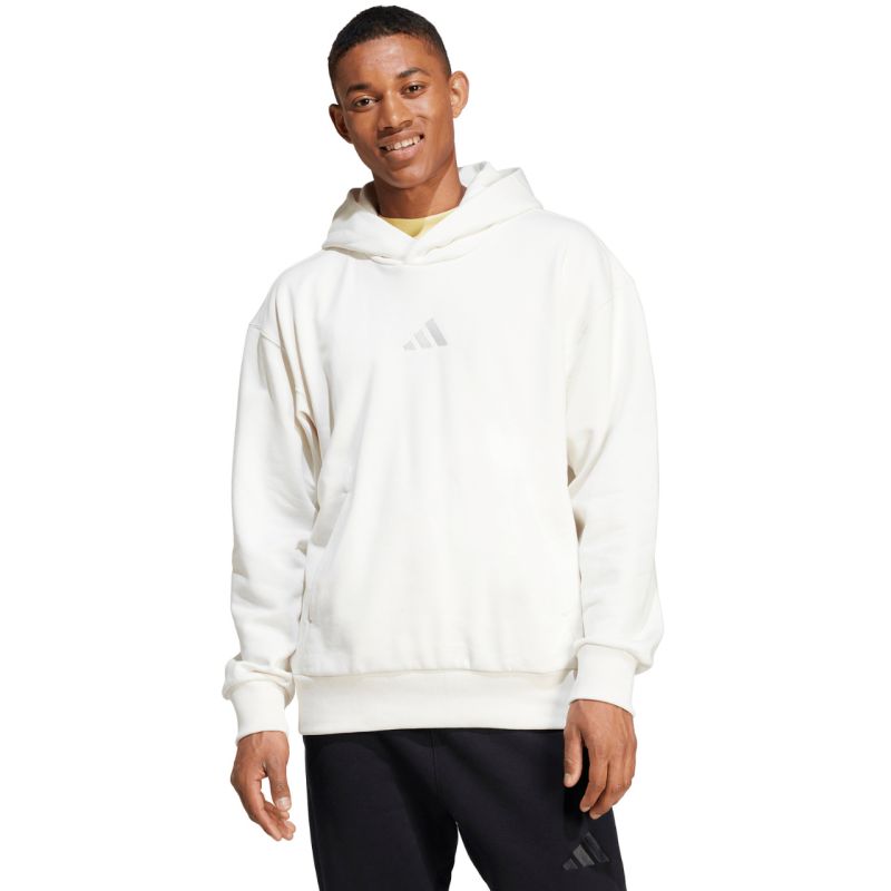 Felpa con cappuccio in pile adidas All Szn da uomo bianco IY4121