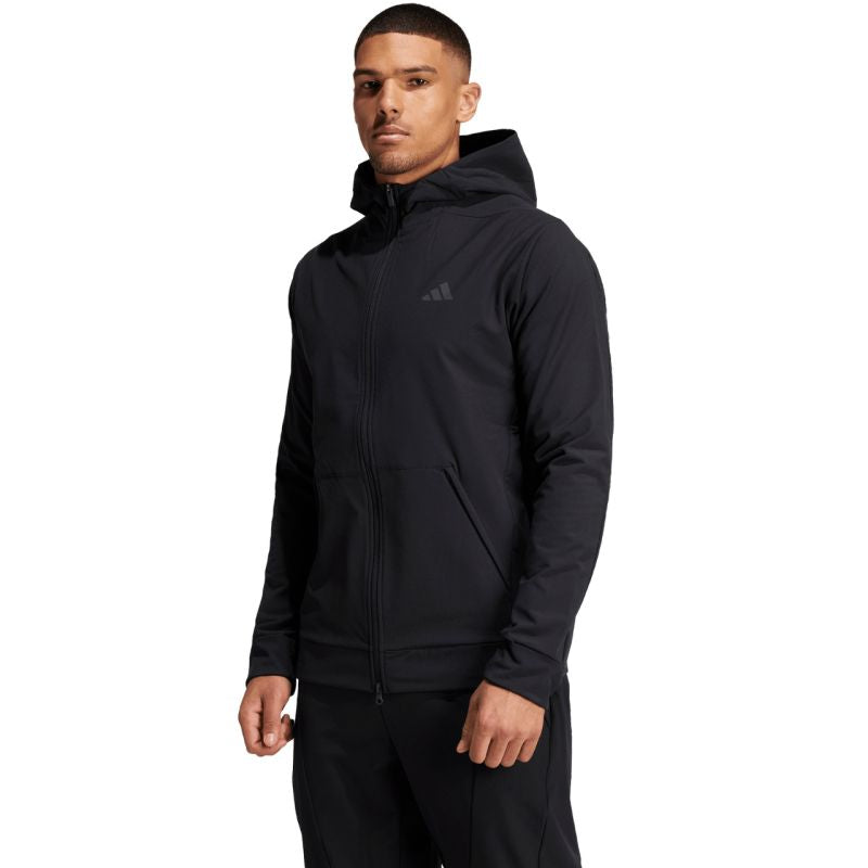 Felpa da uomo adidas Designed for Training COLD.RDY Full-Zip nera IN5607