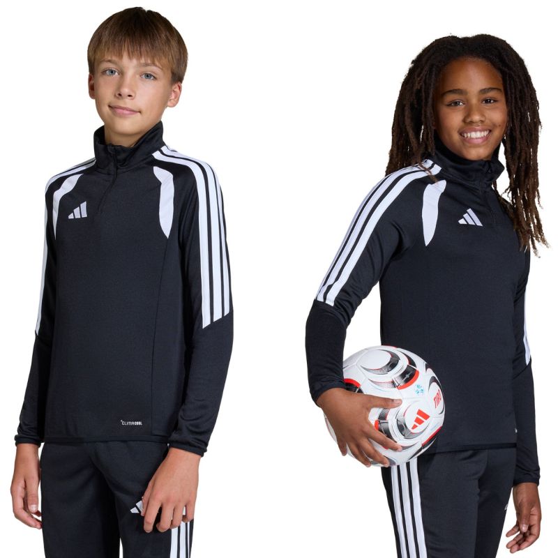 Felpa da bambino adidas Tiro 24 Training Top nera e bianca JY7161