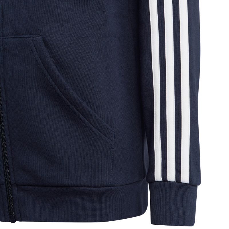 adidas Essentials 3 strisce felpa con cappuccio in pile e full zip da ragazzo IC0600