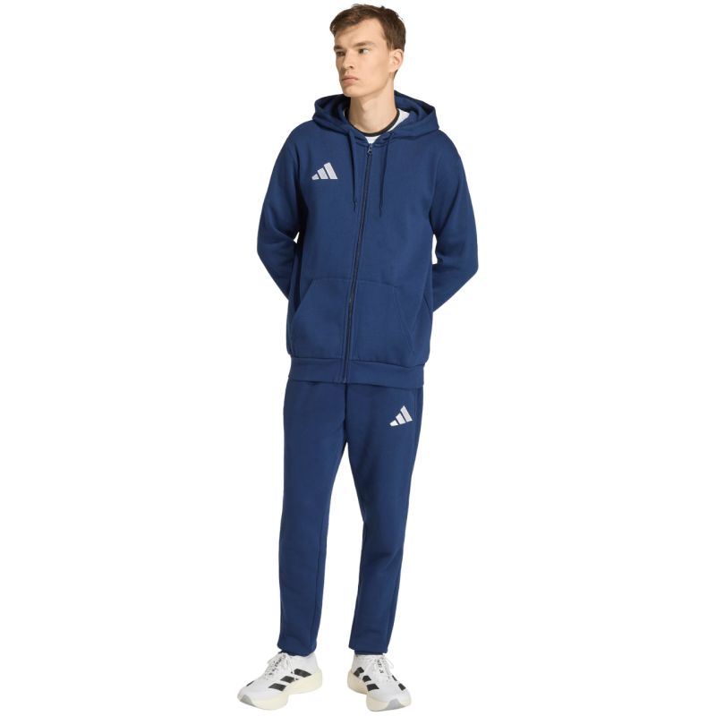 Felpa con cappuccio full zip adidas Entrada 26 da uomo blu navy KF5946