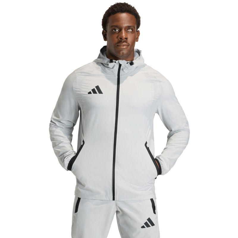 Giacca a vento da viaggio adidas Tiro 26 da uomo grigio chiaro KD3336